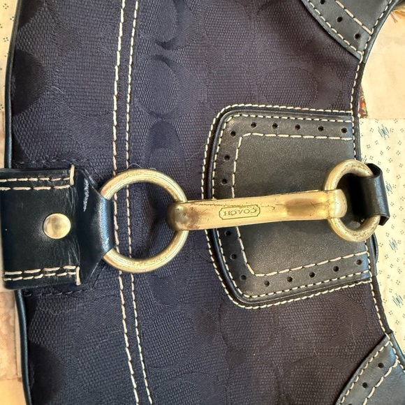 Coach Black Shoulder Bag with Gold Accents - Picture 2 of 6